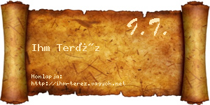 Ihm Teréz névjegykártya